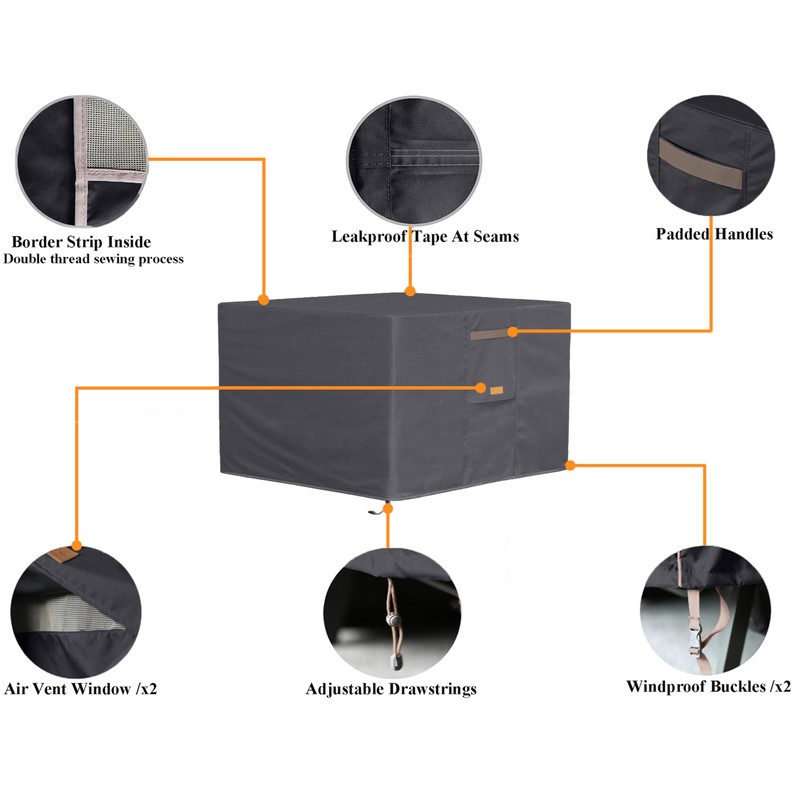 Garden Balsam Fire Pit Cover Waterproof Heavy Duty Fade Resistant