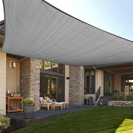 LOVE STORY Custom Size 16'x23' Silver Sun Shade Sail Canopy Commercial Rectangle Sail Shade Fabric for Patio Garden Backyard Pool (Customized)