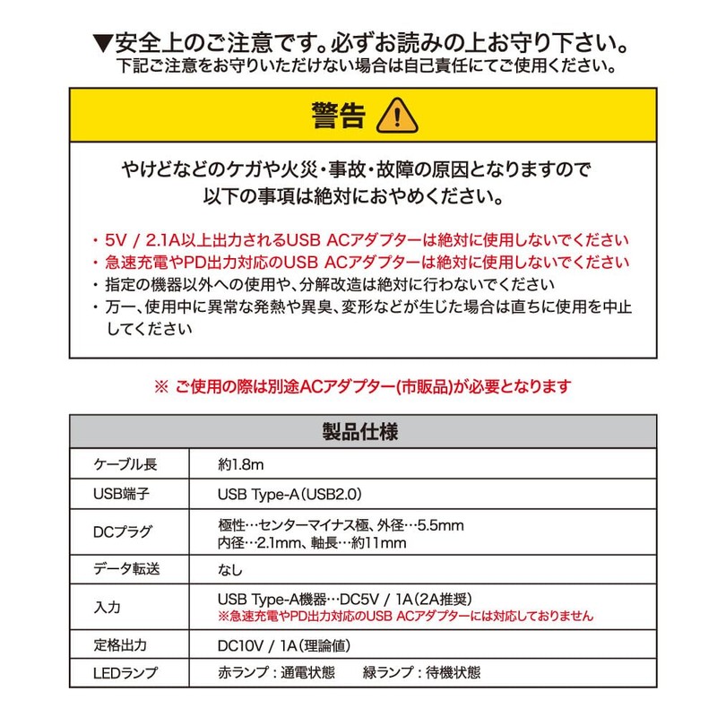 FC/SFC用 USBケーブル1.8ｍ