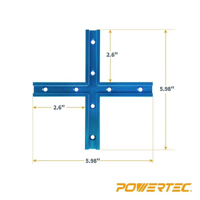 POWERTEC 71854 48 Inch x4 Universal T track with 4