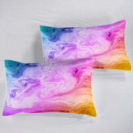 AILONEN Tie Dye Comforter Sets Full Size for Teenage Girls, Superior Kids Bedding Sets,Marble Art Bed Set,Colorful Comforter,Pink Purple Blue Watercolor,Microfiber Fabric,3 Piece