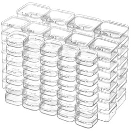Pure Future Bead Organizer Box, 102Pcs Small Bead Organizers and Storage Plastic Cases, Mini Bead Storage Containers Boxes with Hinged Lid and Clear Bracelet Making DIY Jewelry Craft Nail