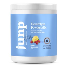 JUNP Hydration Electrolyte Powder, Electrolytes Drink Mix, Hydration Mix, Sugar Free, Gluten Free, 0 Calories, 0 Carbs, Keto Friendly, Kosher, 90 Servings. (Berry Lemonade)