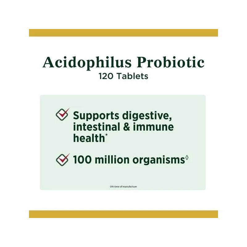 Probiotic Acidophilus 100 Millones De Lactobacillus 120 Tabs