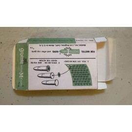 MATTEL "Greenie" Stik M Caps Box  (empty) + 2 Decals/Sticker