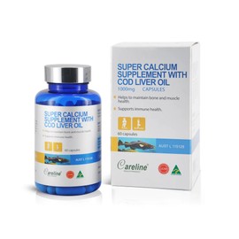 Careline Blue Summit Super Calcium Supplement with Cod Liver Oil 60 Capsules (Expiry 06/2026)