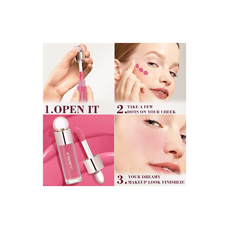 Cilrofelr Rubor Líquido Dewy, Rubor Líquido En Crema Suave Para