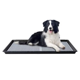 HQ4us Dog Pee Pad Holder Tray with Grate 34”×23”, Large Dog Litter Box Toilet, Puppy Pee Pad Holder, Less Mess, Dog Potty Indoor Outdoor for Balcony