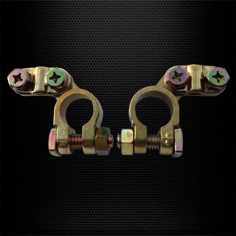 Ampper Brass Battery Terminals Connectors Clamp, Top Post Battery Terminal