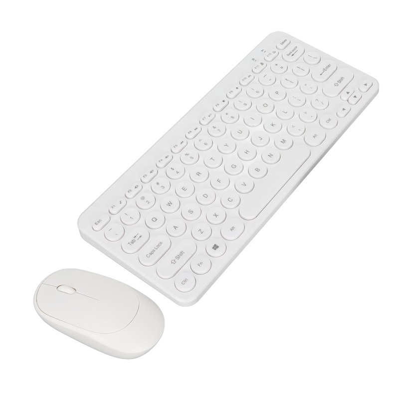 Keyboard Mouse Combo 2.4G Wireless Round Keycaps Ergonomic Design Silent