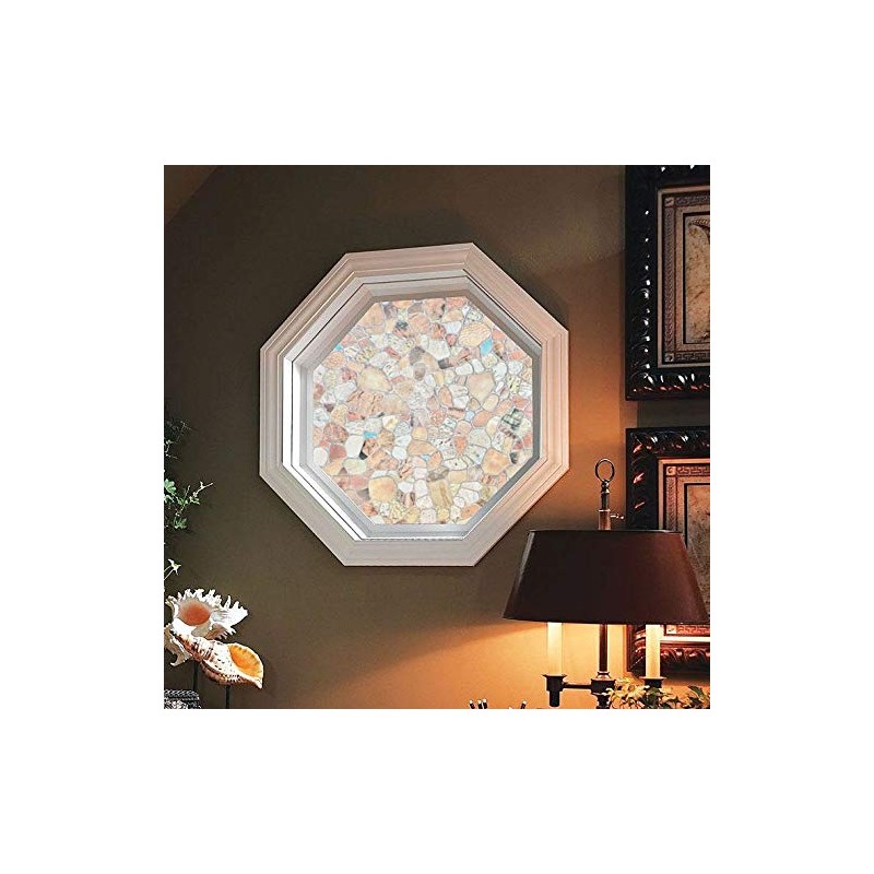 Autotech Park Precut Octagon Window Film, Stone Design, Self Static