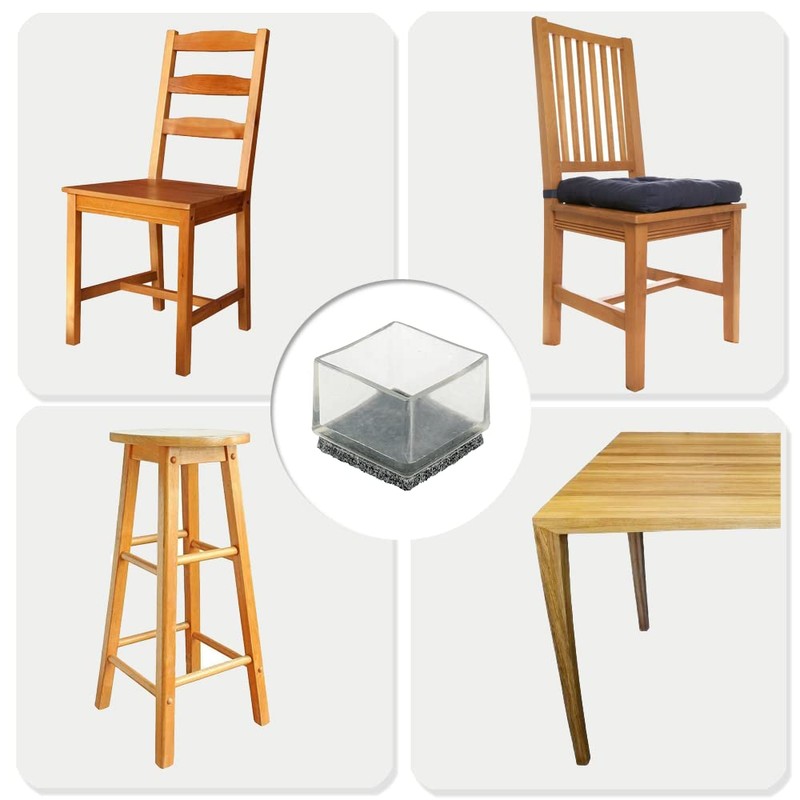 Lifeswonderful - Transparent Clear Flexible Square Feet with Felt Pad