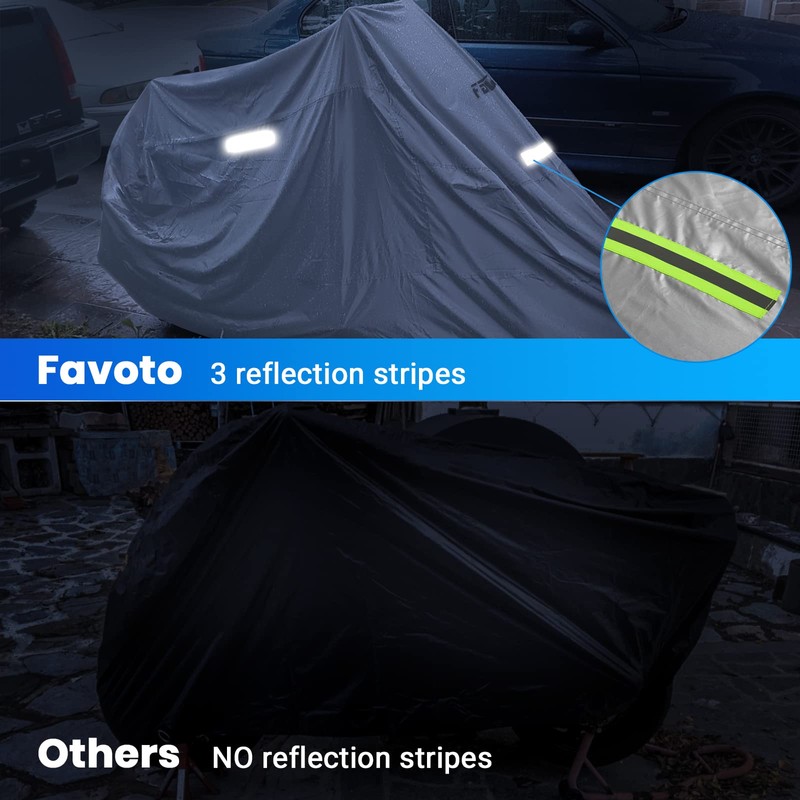 Favoto Motorcycle Cover Waterproof Outoor - Universal Heavy Duty Oxford