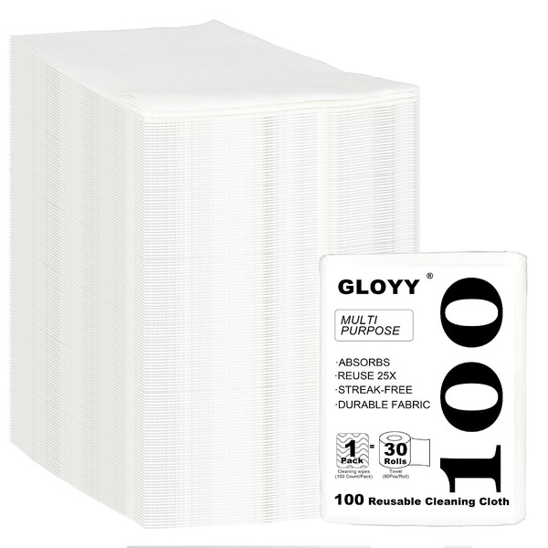 GLOYY 100 Count Disposable Cleaning Towels and Dish Cloths,Super Absorbent