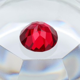 Round Created Ruby Loose Gemstone, Lab-Grown Corundum, Perfect for Jewelry Making & Collection (Round Cut, 9.0mm，3.5ct)