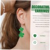 Ipetboom 2 Pairs Clover Design Earrings for St Patrick's Day