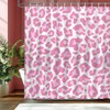 Mocsicka - Cortina de ducha con estampado de leopardo rosa,