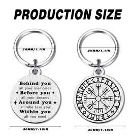 Ethlomoer Viking Runes Keychain,Lucky Nordic Mythology Key Chain for Men & Women, Great Viking Gifts for Anniversaries & Christmas Décor - Features Viking Helmet Adult & The Vikings Valhalla!