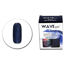 WAVEGEL Soak-0ff Gel & Nail Lacquer Matching Duo Set - Deep Blue Onyx - WG129-129 I 0.5 Oz
