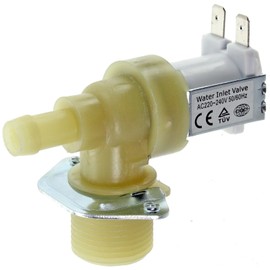 SPARES2GO Electric Water Fill Single Inlet Solenoid Valve for Bosch Dishwasher (3/4" 14mm 90º) (Fitment List C)