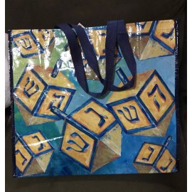 TJ Maxx New XL Hanukkah Shopping Bag /Judaica Reusable Tote Dreidel Marshalls HomeGoods