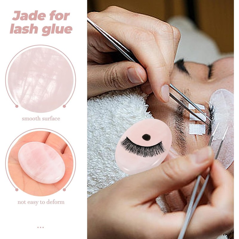 BESTYASH Paleta de extensiones de pestañas de jade, soporte para
