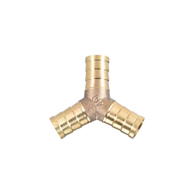 sourcing map 12mm or 1/2" ID Brass Barb Splicer Fitting,Y-Shaped