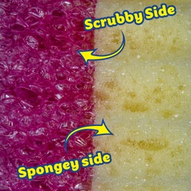 Scrub Mommy Dual Sided Cleaning Sponge 3 Pack - Firm Scrubber and Gentle Sponge in one - Scrub Daddy Texture Changing Scourer - (Pink)