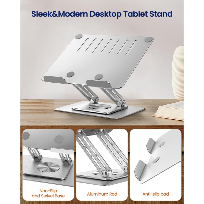 MESWAO Tablet Stand Holder for Desk with 360° Rotating Base,