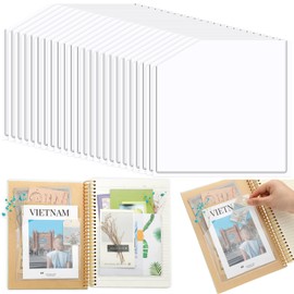 Tinlade Adhesive Clear Corner Pockets 6 x 6 Inch Sticky Pocket Sleeves Self Adhesive Planner Pockets Adds Extra Storage Space to Notebooks Folders Planner Accessories, Home Office School(24 Pcs)