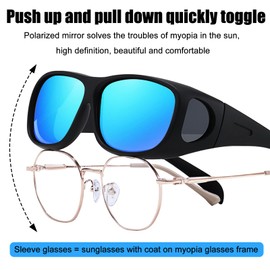 JSTHHTT 3 Pieces Plus Size Over Sunglasses Men and Women, Polarised Over Sunglasses for Glasses Wearers UV400 Protection for Glasses Wearers Fit Over Glasses Driving Fishing