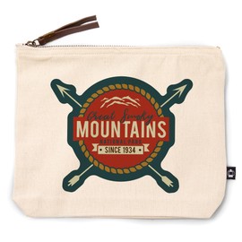 Lantern Press Great Smoky Mountains National Park, Seal and Arrows, 100% Cotton Zipper Pouch, Travel Accessory, Go Bag