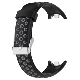INF Bracelet Compatible with Xiaomi Mi Band 8 Fitness Bracelet, Watch Strap Silicone, Two-Tone Design, Breathable Replacement Strap, Watch Straps Gray + Black