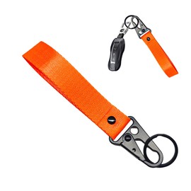 ZNDAW Motorcycle Keychain, Fabric Multifunctional Motorcycle Key Chain Holder, Anti-Lost Wrist Lanyard Key Chain (Orange)