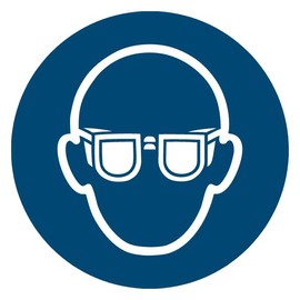 10 Stickers Use Safety Glasses – Diameter 21 cm – M004 – UV and Weather Resistant – ISO 7010 – Sustainable – Mandatory Sign Sign (21 cm, Safety Glasses)