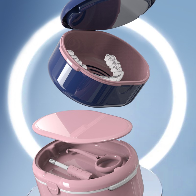 Denture Bath Box Cup Large Space Easy to Clean PP