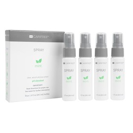 CariFree Oral Spray, Mint Flavored, Xylitol for Moisturization, Neutralizes pH, Fluoride-Free, Freshen Breath, Recommended by Dentists, Dentist Developed, 4 Bottles (1 fl. oz. Each)