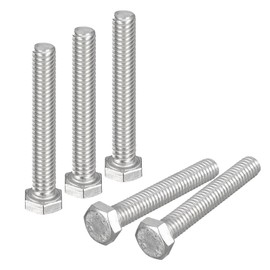 sourcing map 5/16-18 x 2 Inch Hexagonal Head Bolts 6 Pieces 304 Stainless Steel Hex Bolt Full Thread Machine Screw