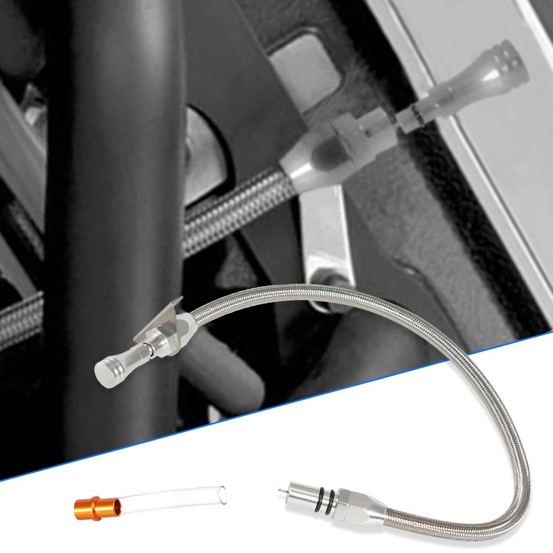 YESHMA Transmission Dipstick Stainless Braided Hose TH350 TH-400 700R4 Tranny