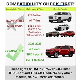 LED Grill Lights for 2025 2026 Toyota 4Runner Raptor Lights Front Grille Light Bar Head Lamp 4 Runner Accessories 6th Gen (Amber, TRD Sport & Off Road Only)