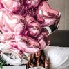 Jangostor Pack of 60 Heart Shape Foil Balloons, 25 cm