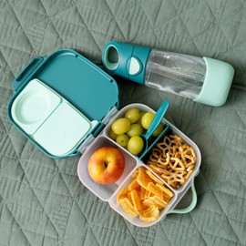b.box Mini Lunch Box + Snack Box (Emerald Forest): Includes Kids Lunch Box (4 1/4 cup Capacity) and Snack Box (1 3/4 cup Capacity). 2 Piece Bento Box for Kids, Snack Containers, School Supplies