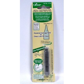 Clover Chaco Liner Pen Chalk Refill Silver