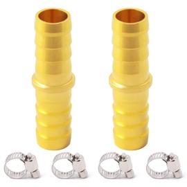 Metaland Brass 5/8" Hose Barb Splicer Mender Euqal Barbed Coupler Round Union Adapter (Pack of 2)