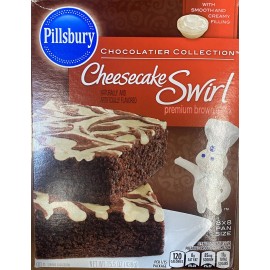 Pillsbury CHEESECAKE SWIRL Premium Chocolate Brownie Mix 15.5 oz Box