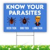 BAVAHA [18"x12"] Know Your Parasites Yard Sign, Funny Political Lawn