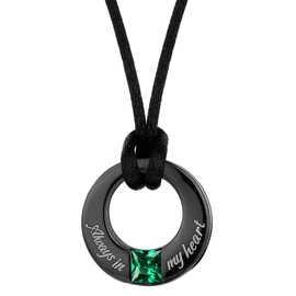 YOUFENG Birthstones Urn Necklaces for Ashes Round Cremation Pendant Urns for Human Ashes Memorial Keepsake Locket Jewelry All (May-birthstone)