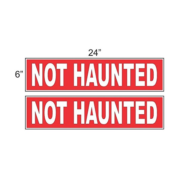 2-6x24 Not Haunted Real Estate Rider Sign Red Reverse Out