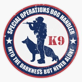 K9 - Special Operations Dog Handler (Distressed) Window Bumper Sticker Decal 5"