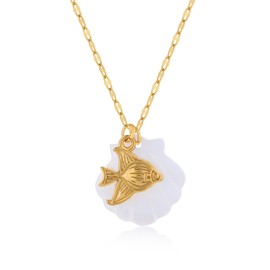 Z ZACHÉ Natural Sea Shell Necklace for Women Waterproof Non Tarnish Fish Necklace Summer Vacation Jewelry